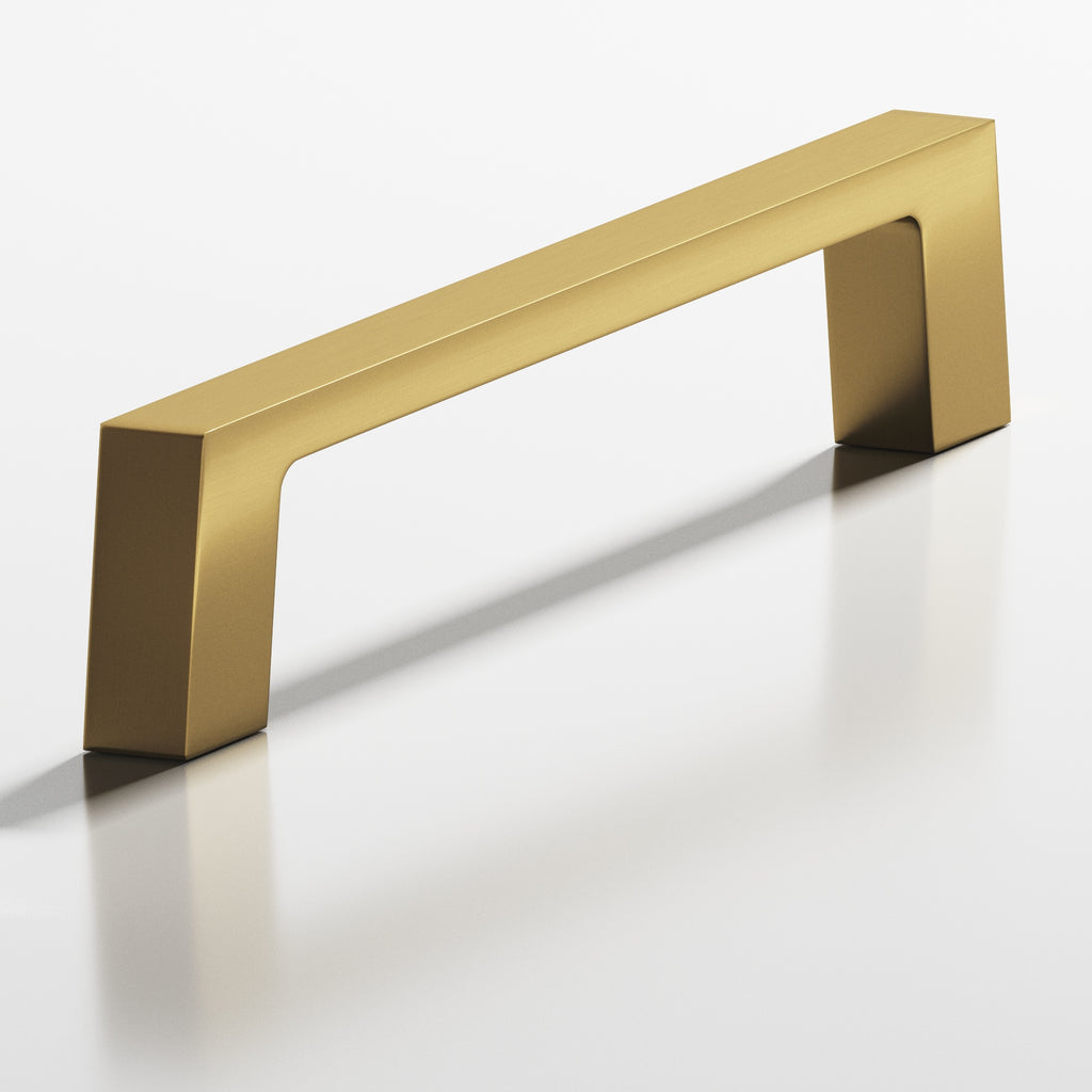 Colonial Bronze Series 741 4" Rectangular Cabinet Pull With Tapered Square Legs Unlacquered Satin Brass / 4"
