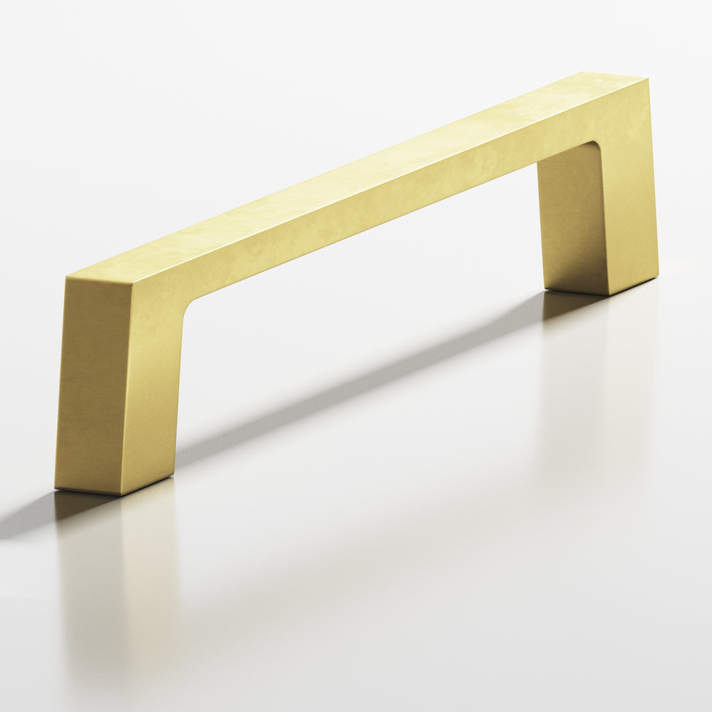 Colonial Bronze Series 741 4" Rectangular Cabinet Pull With Tapered Square Legs Matte Satin Brass / 4"