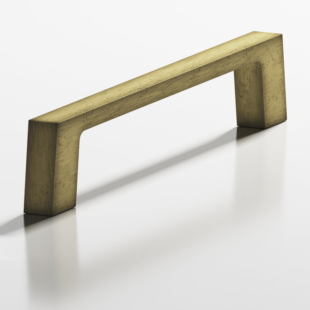 Colonial Bronze Series 741 4" Rectangular Cabinet Pull With Tapered Square Legs Distressed Antique Brass / 4"