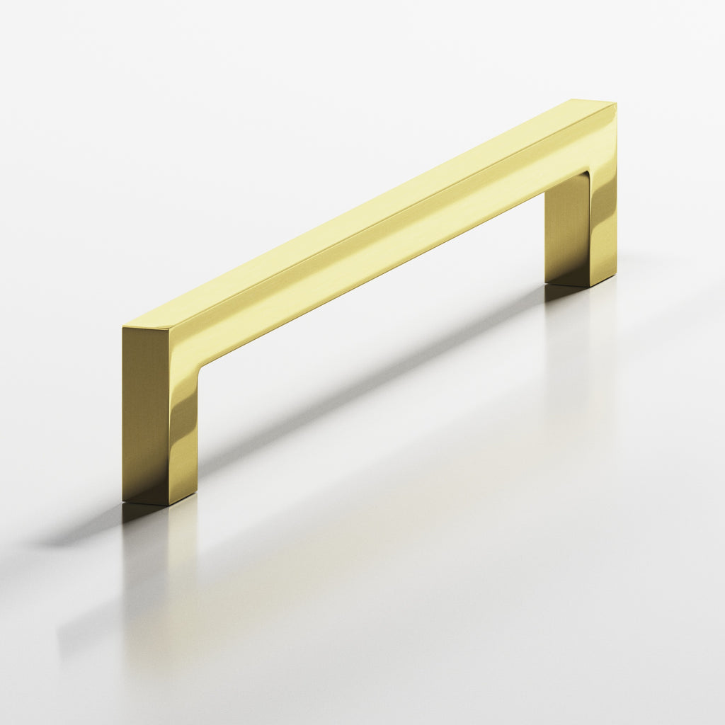 Colonial Bronze Series 667 8" Rectangular Cabinet Pull With Rectangular Legs Unlacquered Polished Brass / 8"