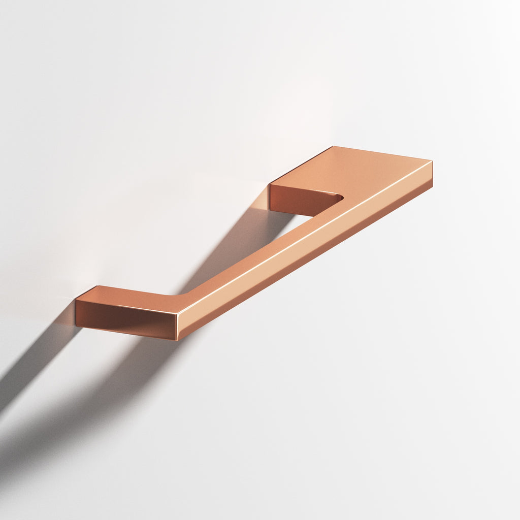 Colonial Bronze Series 668 4" Rectangular Cabinet Pull With Unequal-Width Rectangular Legs Polished Copper / 4"