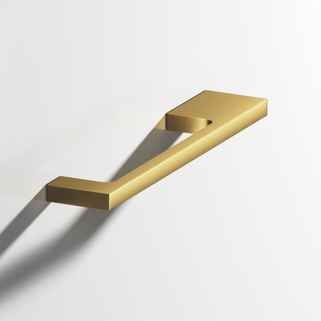Colonial Bronze Series 668 8" Rectangular Cabinet Pull With Unequal-Width Rectangular Legs Unlacquered Satin Brass / 8"