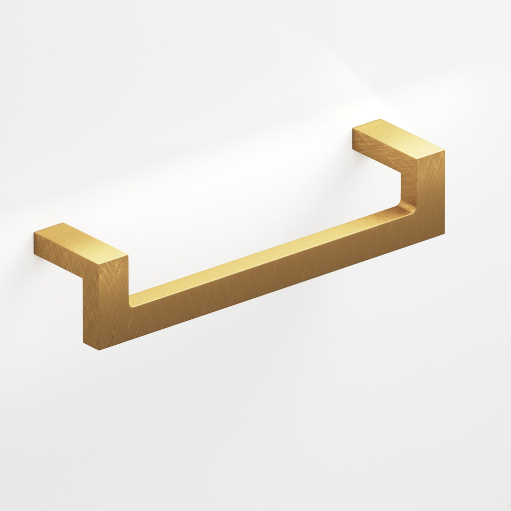 Colonial Bronze Series 669 4" Rectangular L-Shaped Cabinet Pull With Center Cutout Weathered Brass / 4"
