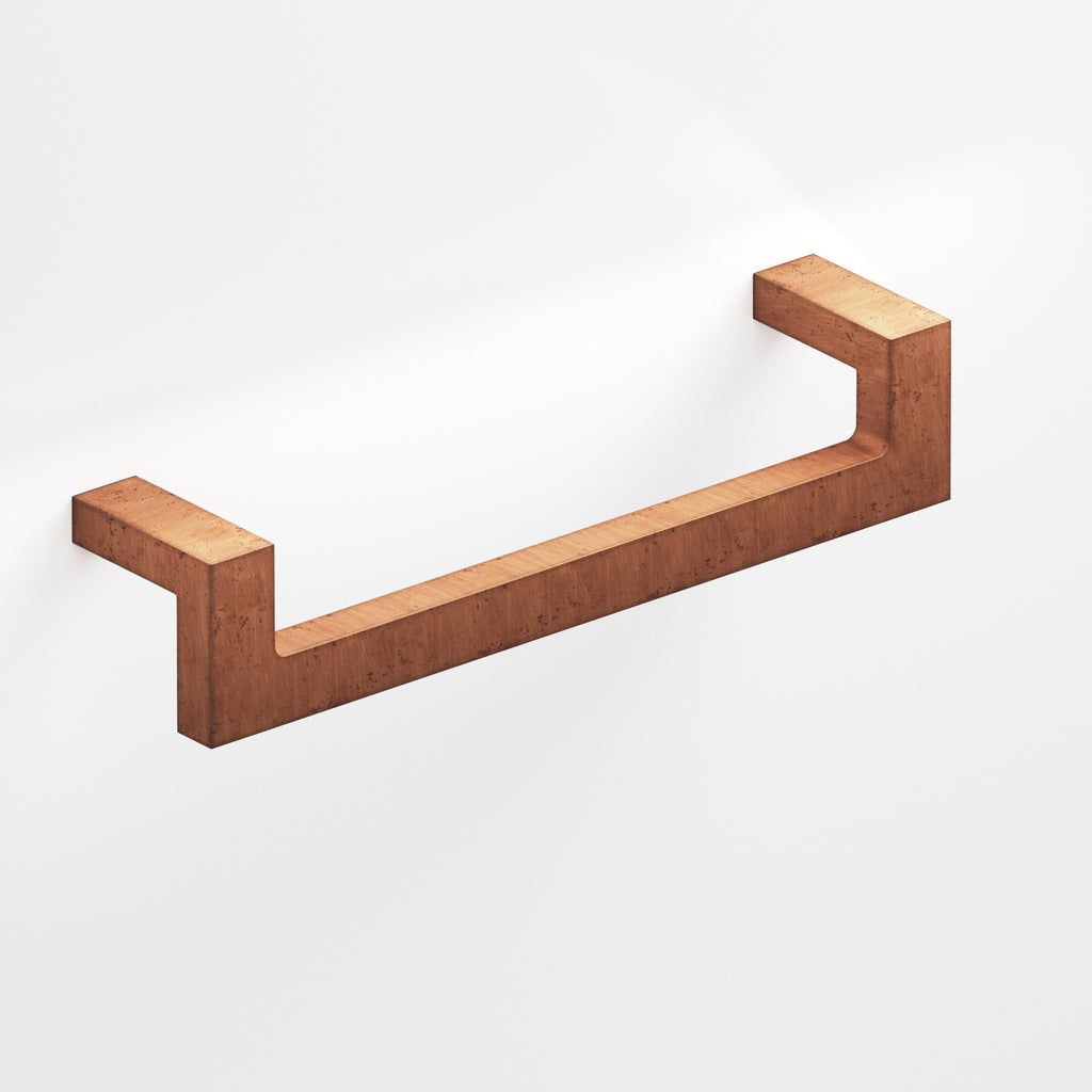 Colonial Bronze Series 669 4" Rectangular L-Shaped Cabinet Pull With Center Cutout Distressed Antique Copper / 4"
