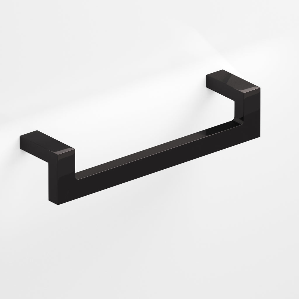 Colonial Bronze Series 669 6" Rectangular L-Shaped Cabinet Pull With Center Cutout Satin Black / 6"