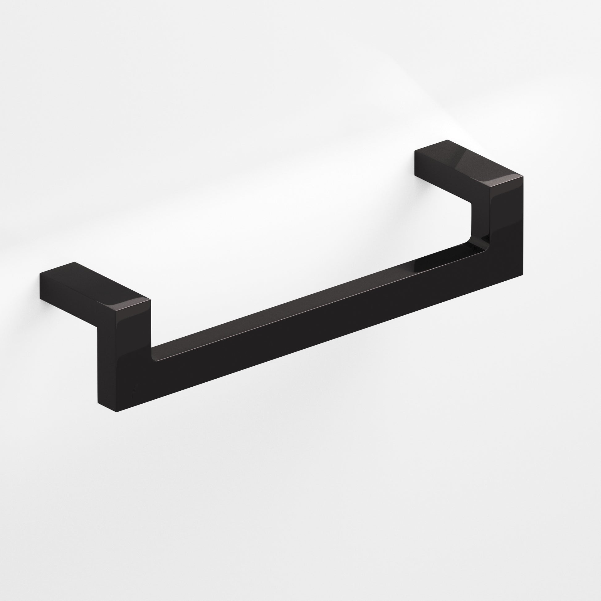 Colonial Bronze Series 669 4" Rectangular L-Shaped Cabinet Pull With Center Cutout Satin Black / 4"