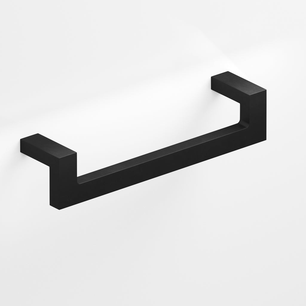 Colonial Bronze Series 669 6" Rectangular L-Shaped Cabinet Pull With Center Cutout Matte Satin Black / 6"