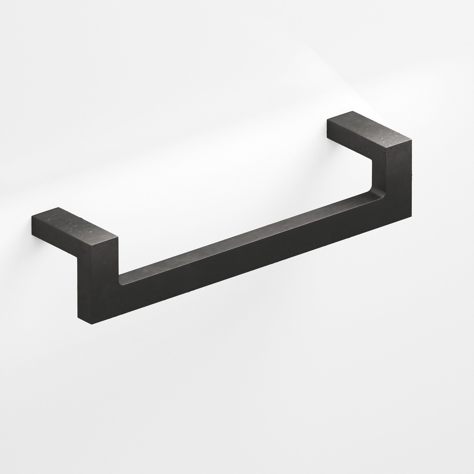 Colonial Bronze Series 669 4" Rectangular L-Shaped Cabinet Pull With Center Cutout Distressed Satin Black / 4"
