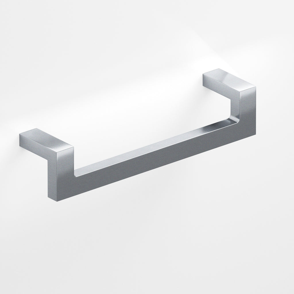 Colonial Bronze Series 669 6" Rectangular L-Shaped Cabinet Pull With Center Cutout Satin Chrome / 6"