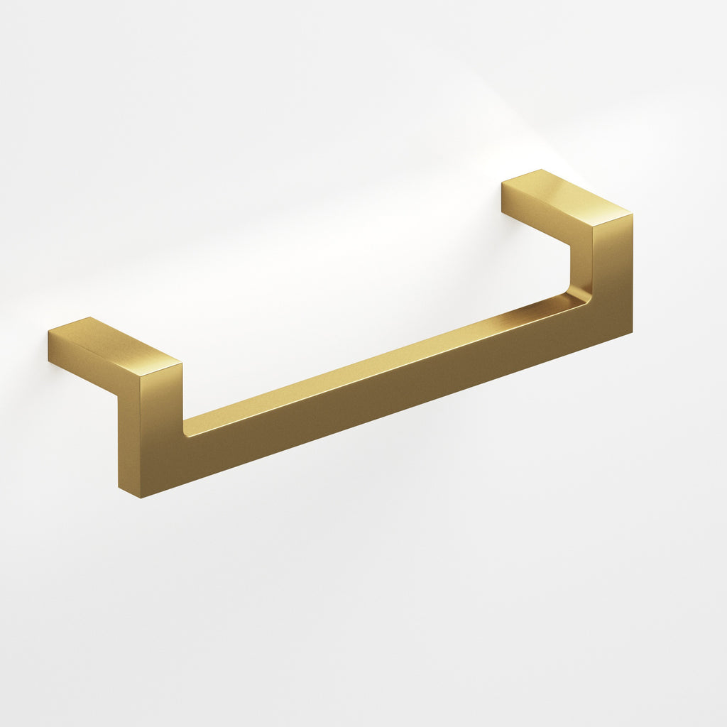 Colonial Bronze Series 669 6" Rectangular L-Shaped Cabinet Pull With Center Cutout Unlacquered Satin Brass / 6"