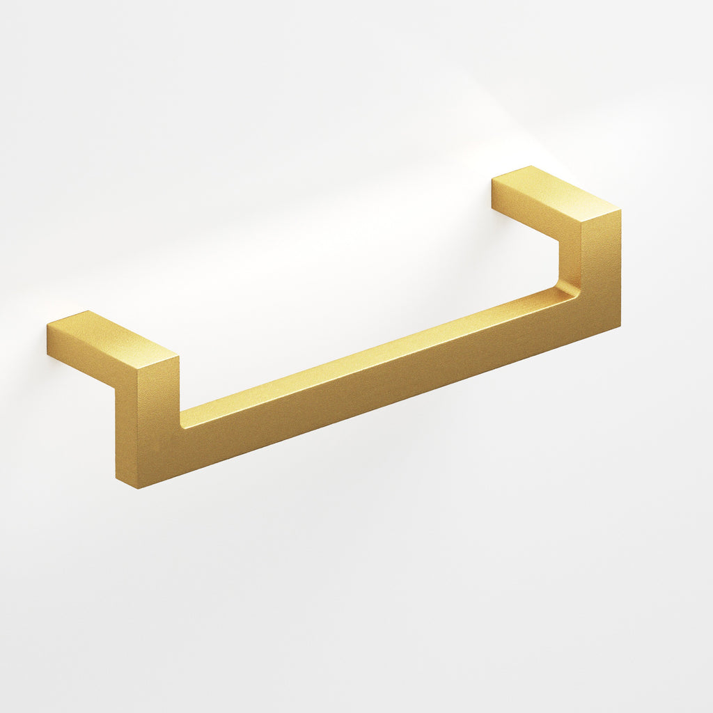 Colonial Bronze Series 669 6" Rectangular L-Shaped Cabinet Pull With Center Cutout Frost Brass™ / 6"