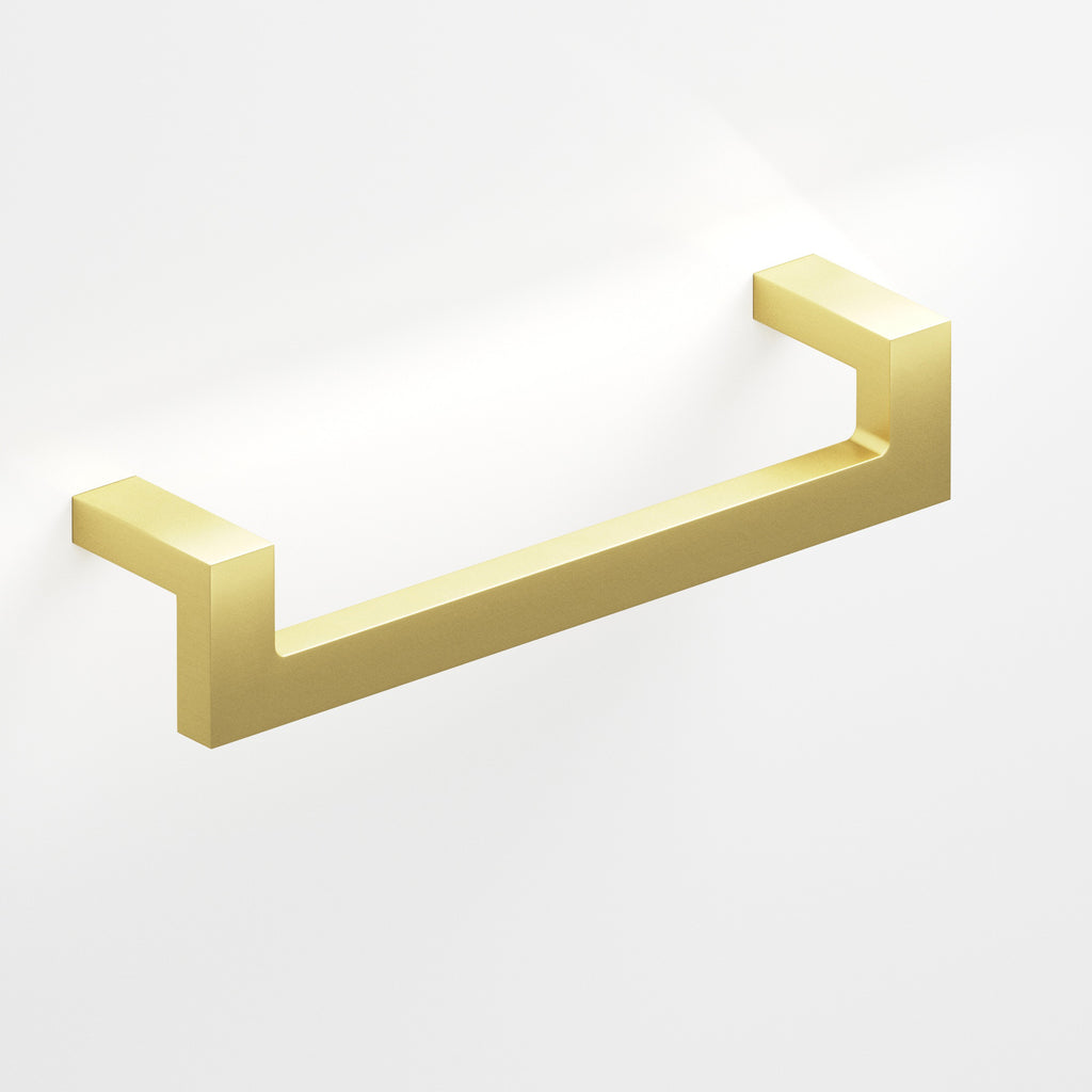 Colonial Bronze Series 669 6" Rectangular L-Shaped Cabinet Pull With Center Cutout Matte Satin Brass / 6"