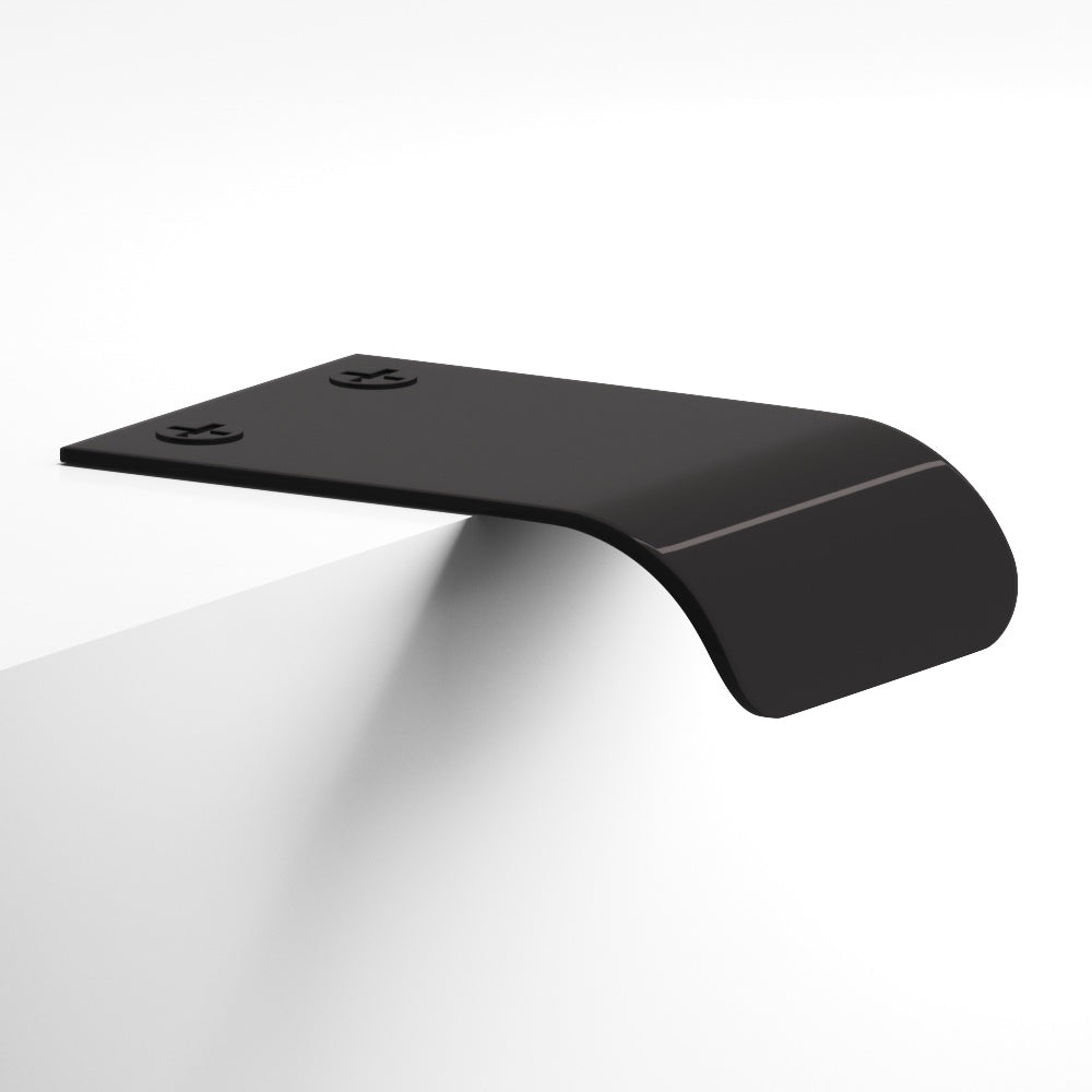 Colonial Bronze Series 706 1.5" Edge Pull With Angled Lip And Exposed Finished Screws Satin Black / 1.5"