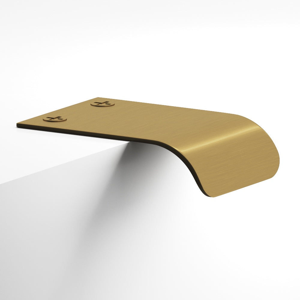 Colonial Bronze Series 706 2.5" Edge Pull With Angled Lip And Exposed Finished Screws Unlacquered Satin Brass / 2.5"
