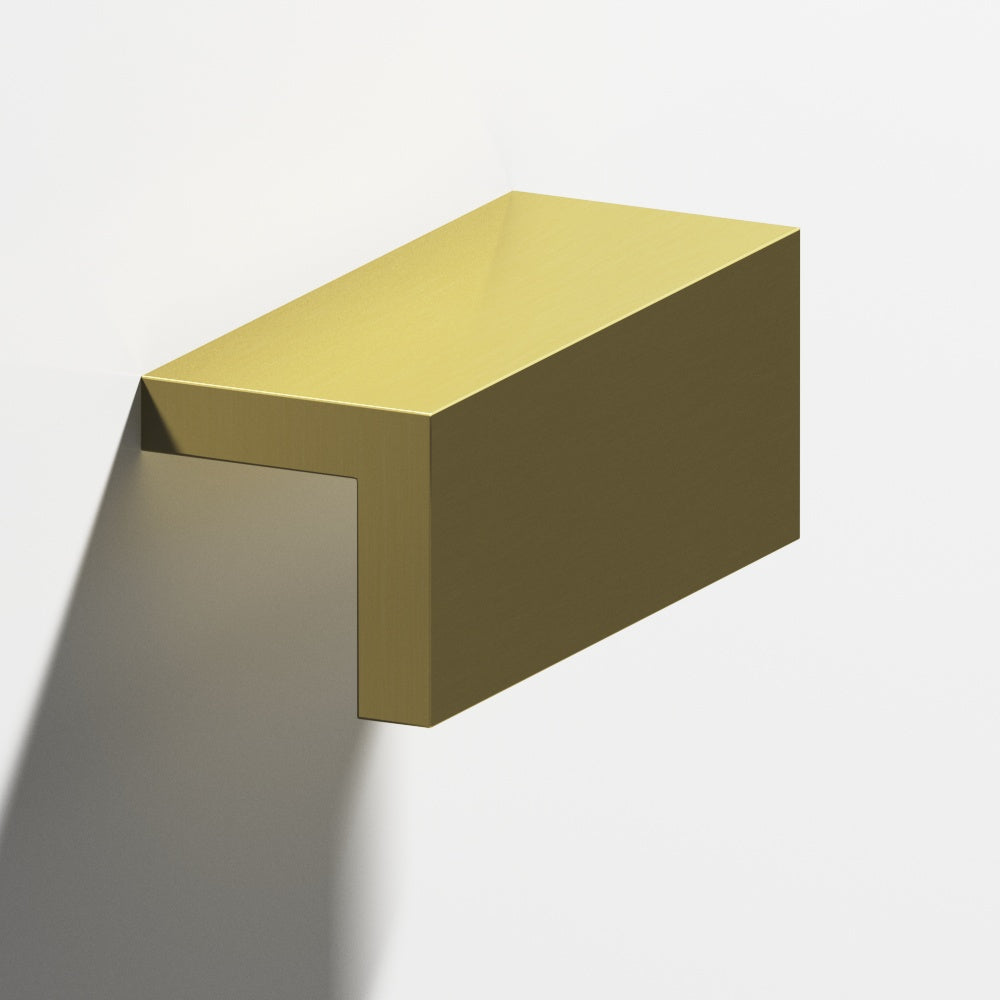 Colonial Bronze Series 712 3" L-Shaped Cabinet Edge Pull Unlacquered Polished Brass / 3"