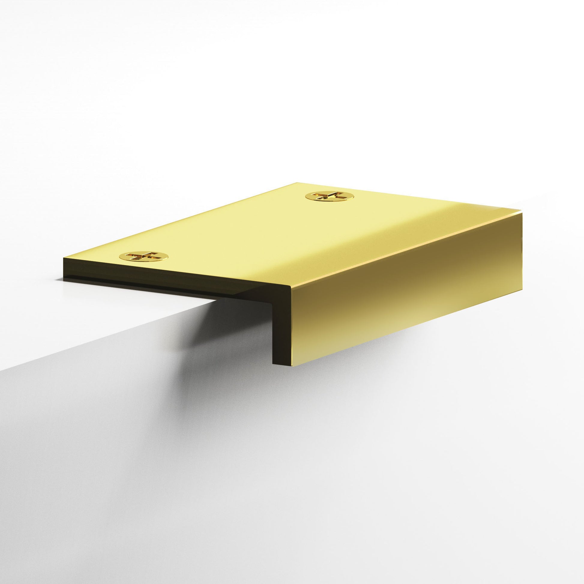 Colonial Bronze Series 713 4" L-Shaped Edge Pull With Exposed Finished Screws French Gold / 4"