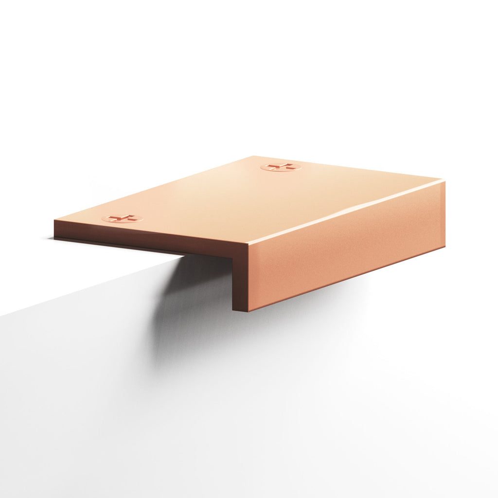 Colonial Bronze Series 713 8" L-Shaped Edge Pull With Exposed Finished Screws Matte Satin Copper / 8"