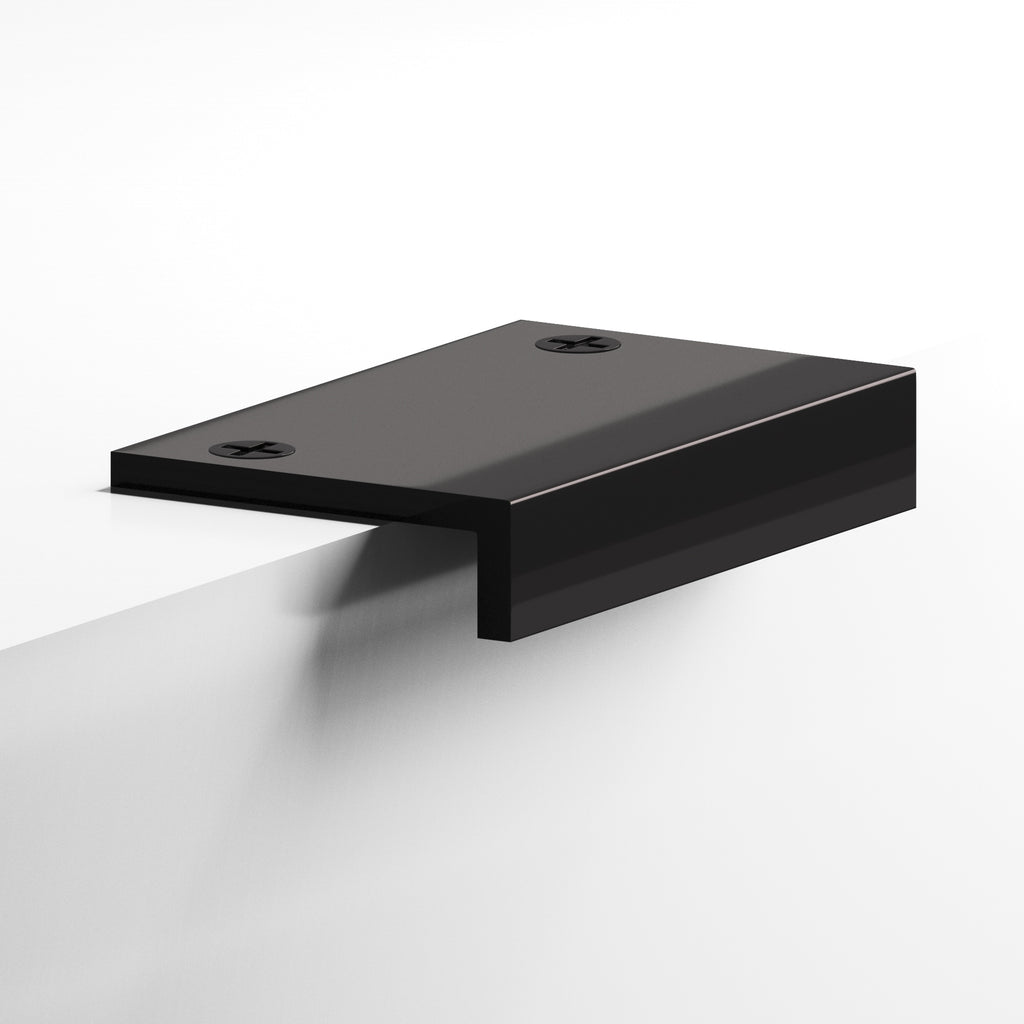 Colonial Bronze Series 713 4" L-Shaped Edge Pull With Exposed Finished Screws Satin Black / 4"
