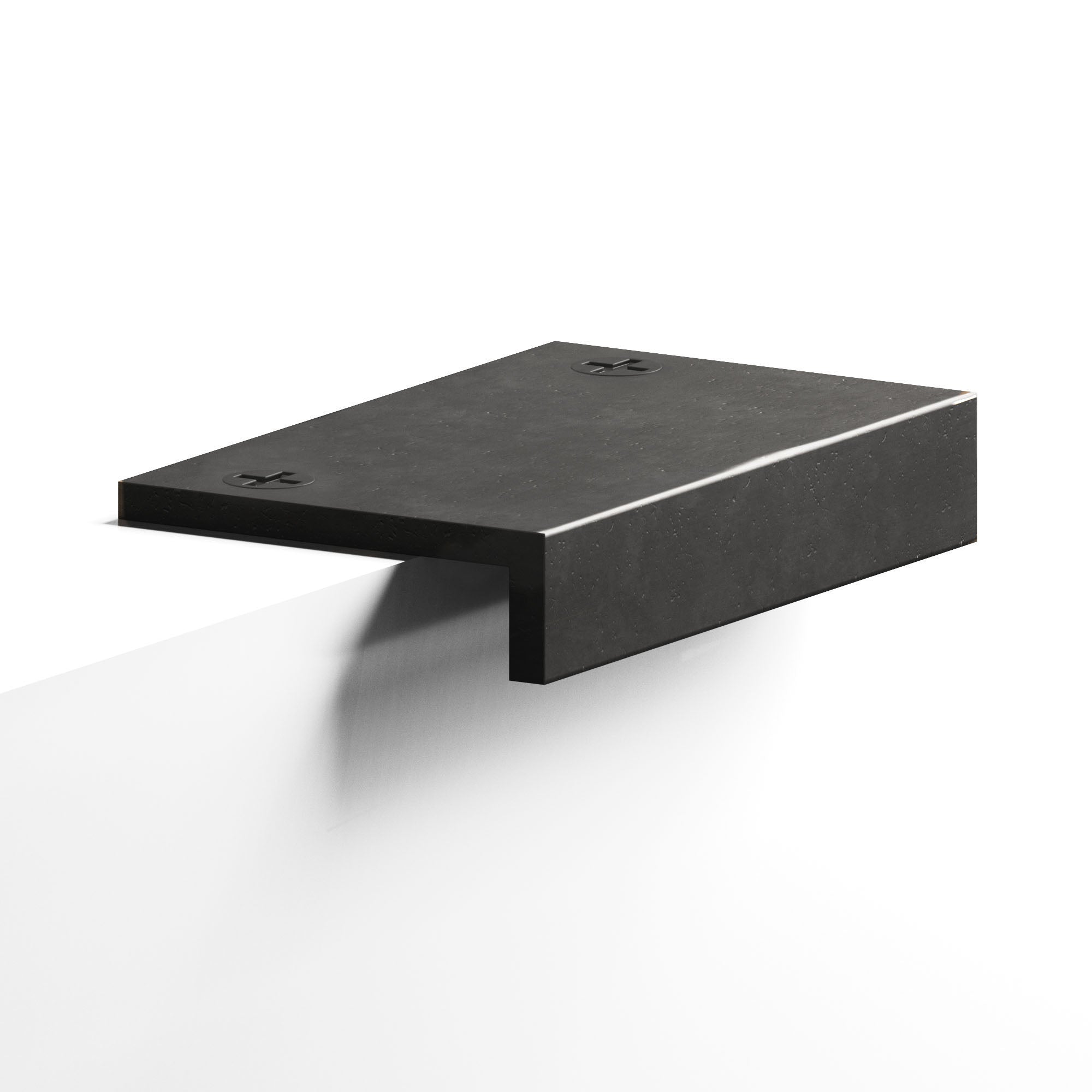 Colonial Bronze Series 713 4" L-Shaped Edge Pull With Exposed Finished Screws Distressed Satin Black / 4"