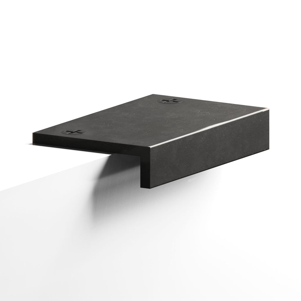 Colonial Bronze Series 713 8" L-Shaped Edge Pull With Exposed Finished Screws Distressed Satin Black / 8"