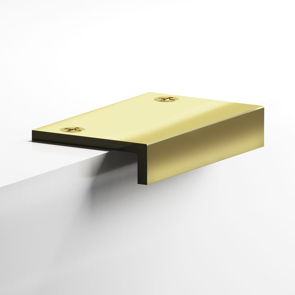 Colonial Bronze Series 713 4" L-Shaped Edge Pull With Exposed Finished Screws Unlacquered Polished Brass / 4"