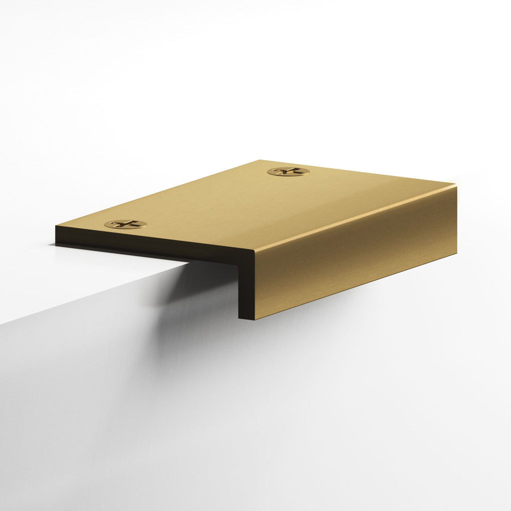 Colonial Bronze Series 713 4" L-Shaped Edge Pull With Exposed Finished Screws Unlacquered Satin Brass / 4"