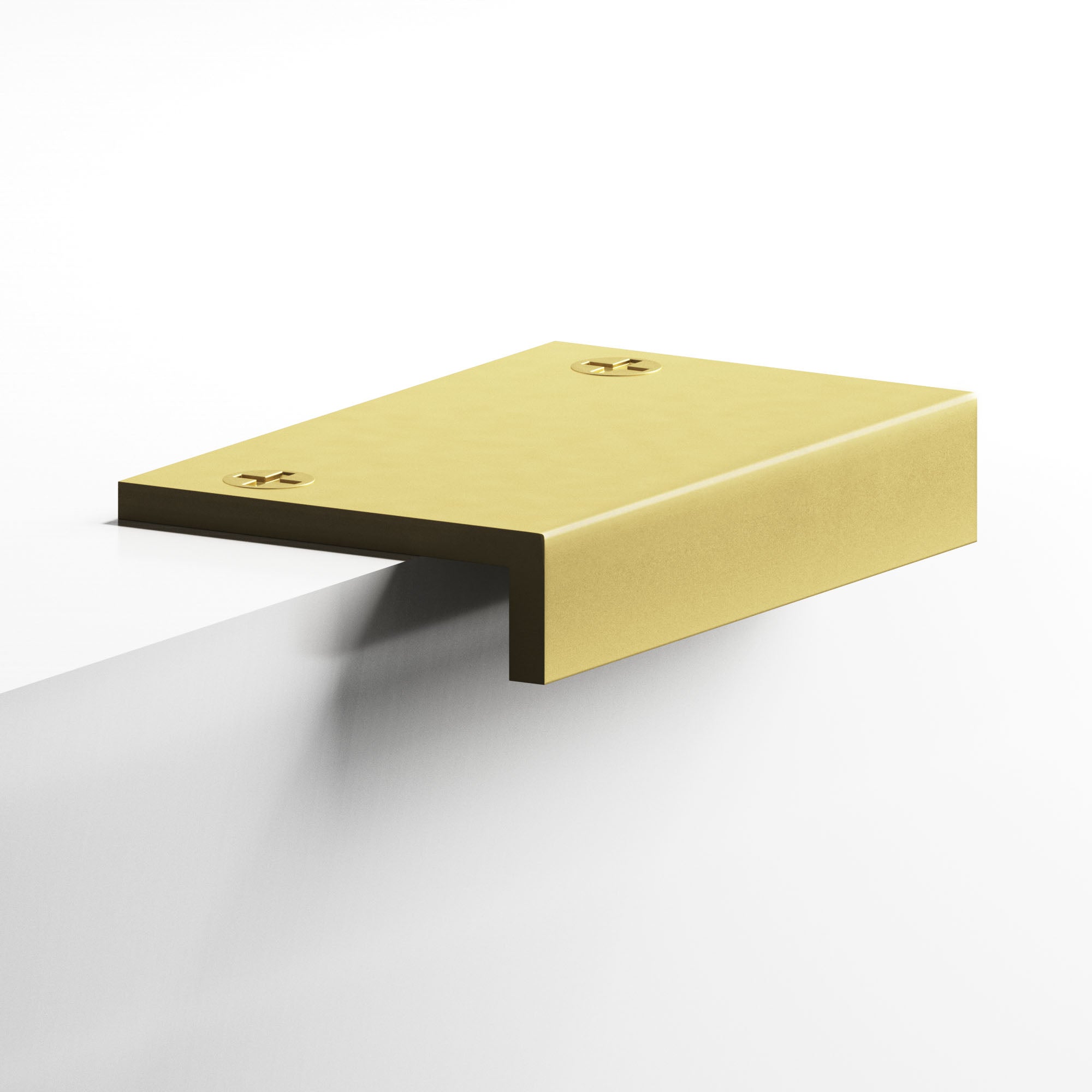 Colonial Bronze Series 713 4" L-Shaped Edge Pull With Exposed Finished Screws Matte Satin Brass / 4"