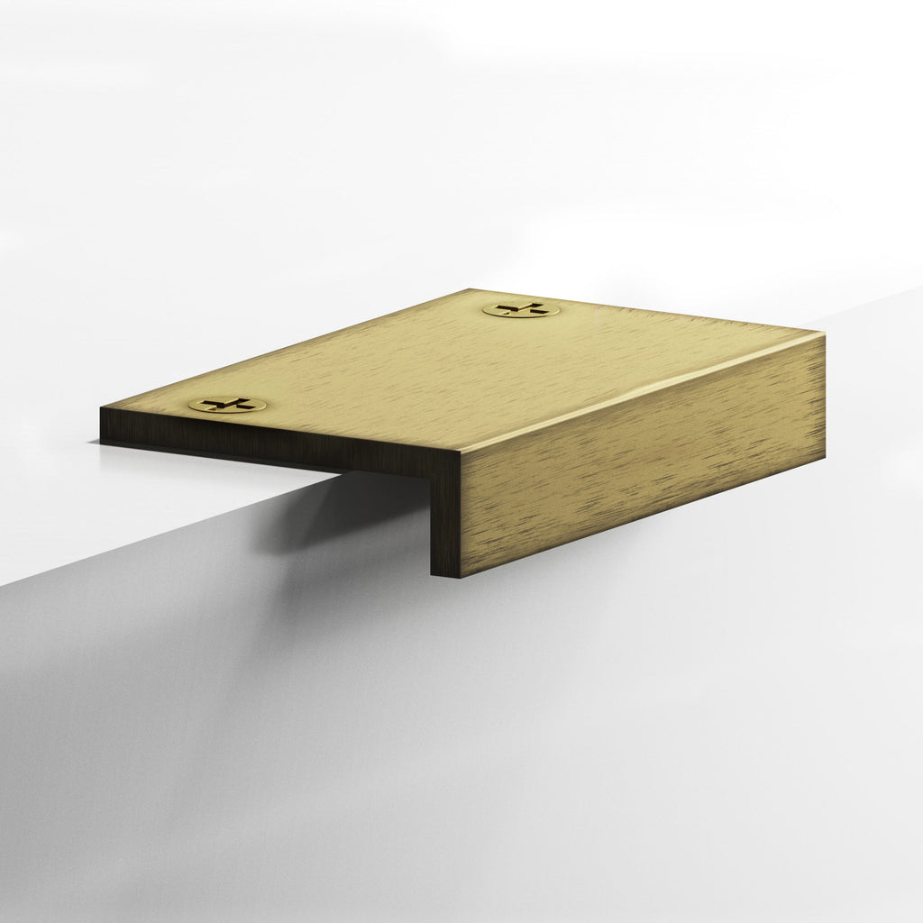 Colonial Bronze Series 713 8" L-Shaped Edge Pull With Exposed Finished Screws Matte Antique Satin Brass / 8"