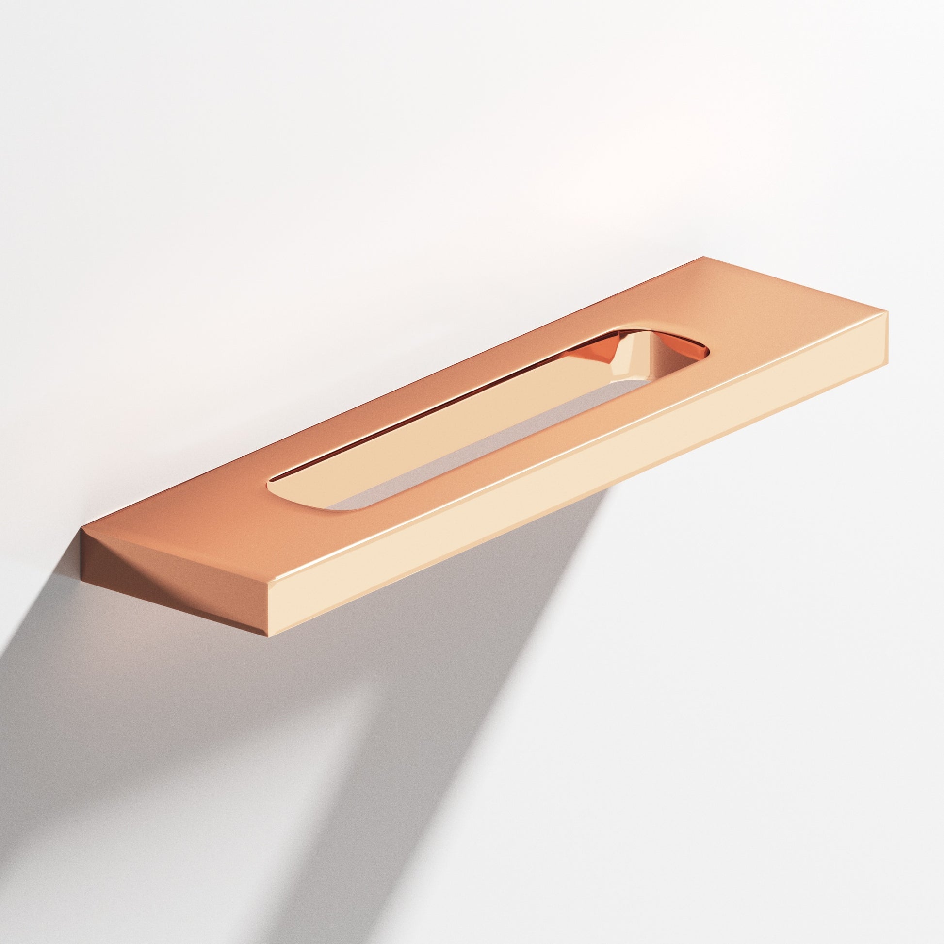 Colonial Bronze Series 718 4" Rectangular Cabinet Pull With Center Cutout Polished Copper / 4"