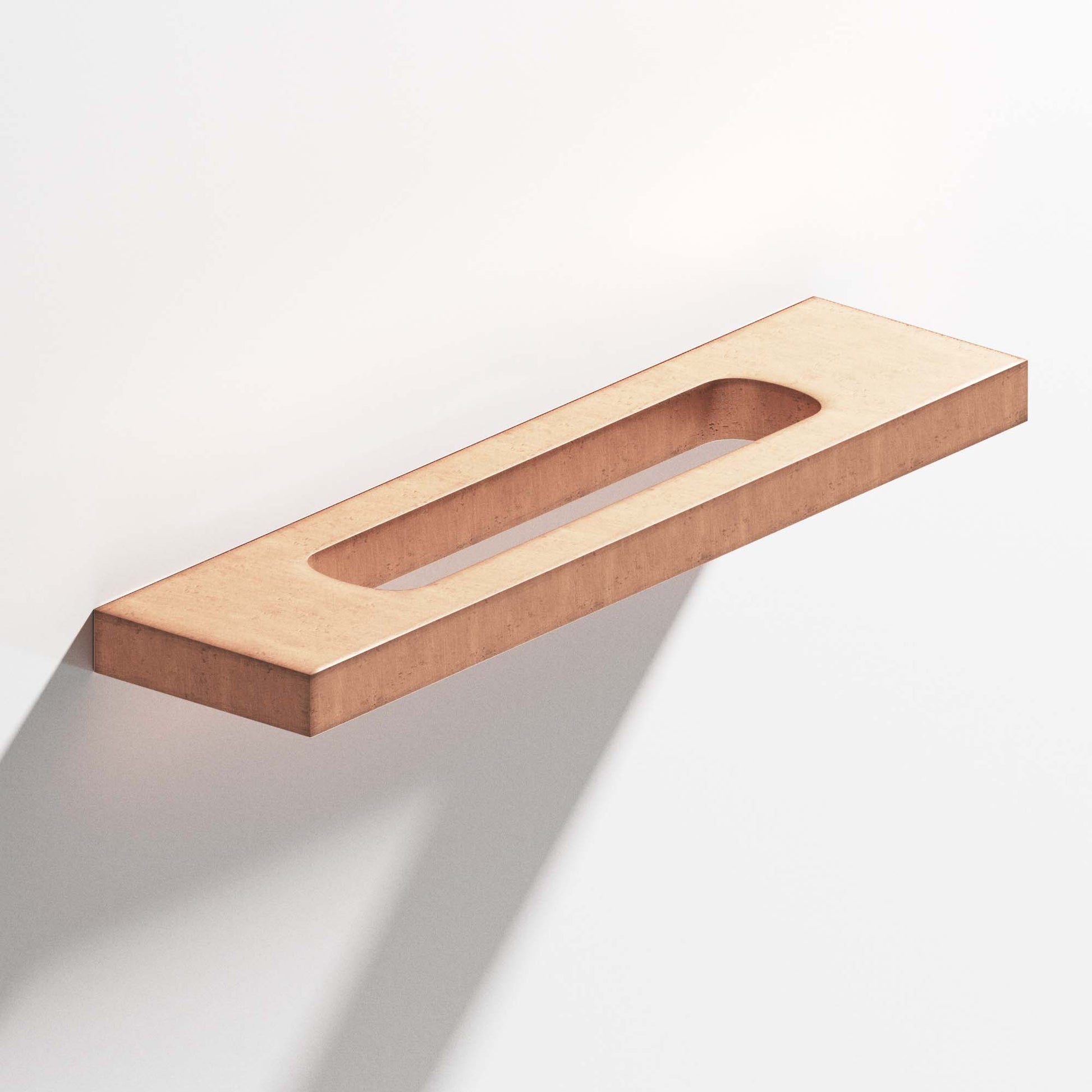 Colonial Bronze Series 718 6" Rectangular Cabinet Pull With Center Cutout Distressed Antique Copper / 6"