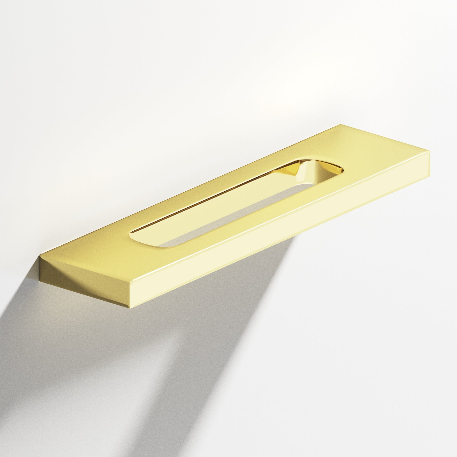 Colonial Bronze Series 718 3" Rectangular Cabinet Pull With Center Cutout Polished Brass / 3"