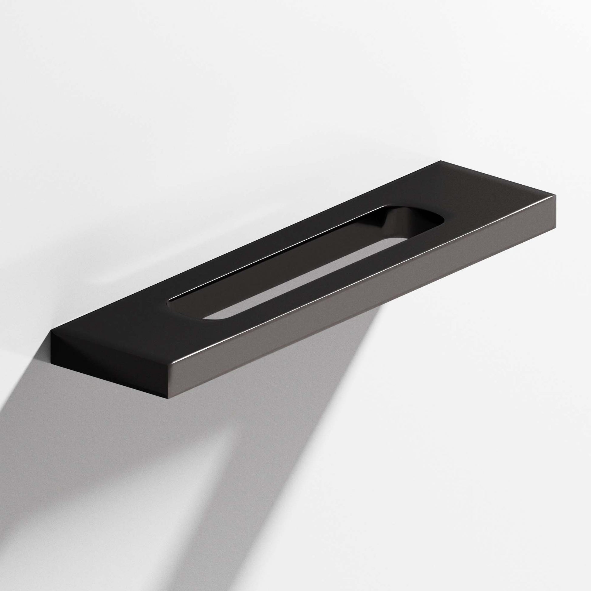 Colonial Bronze Series 718 4" Rectangular Cabinet Pull With Center Cutout Satin Black / 4"