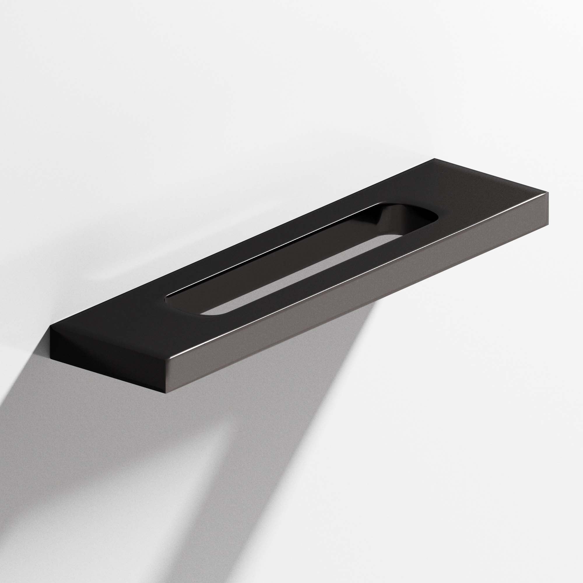 Colonial Bronze Series 718 4" Rectangular Cabinet Pull With Center Cutout Satin Black / 4"