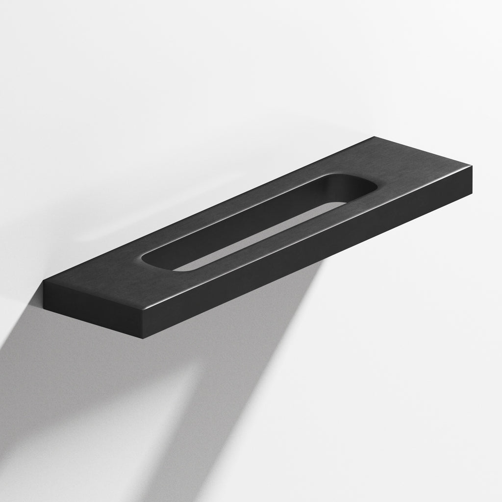 Colonial Bronze Series 718 4" Rectangular Cabinet Pull With Center Cutout Matte Satin Black / 4"