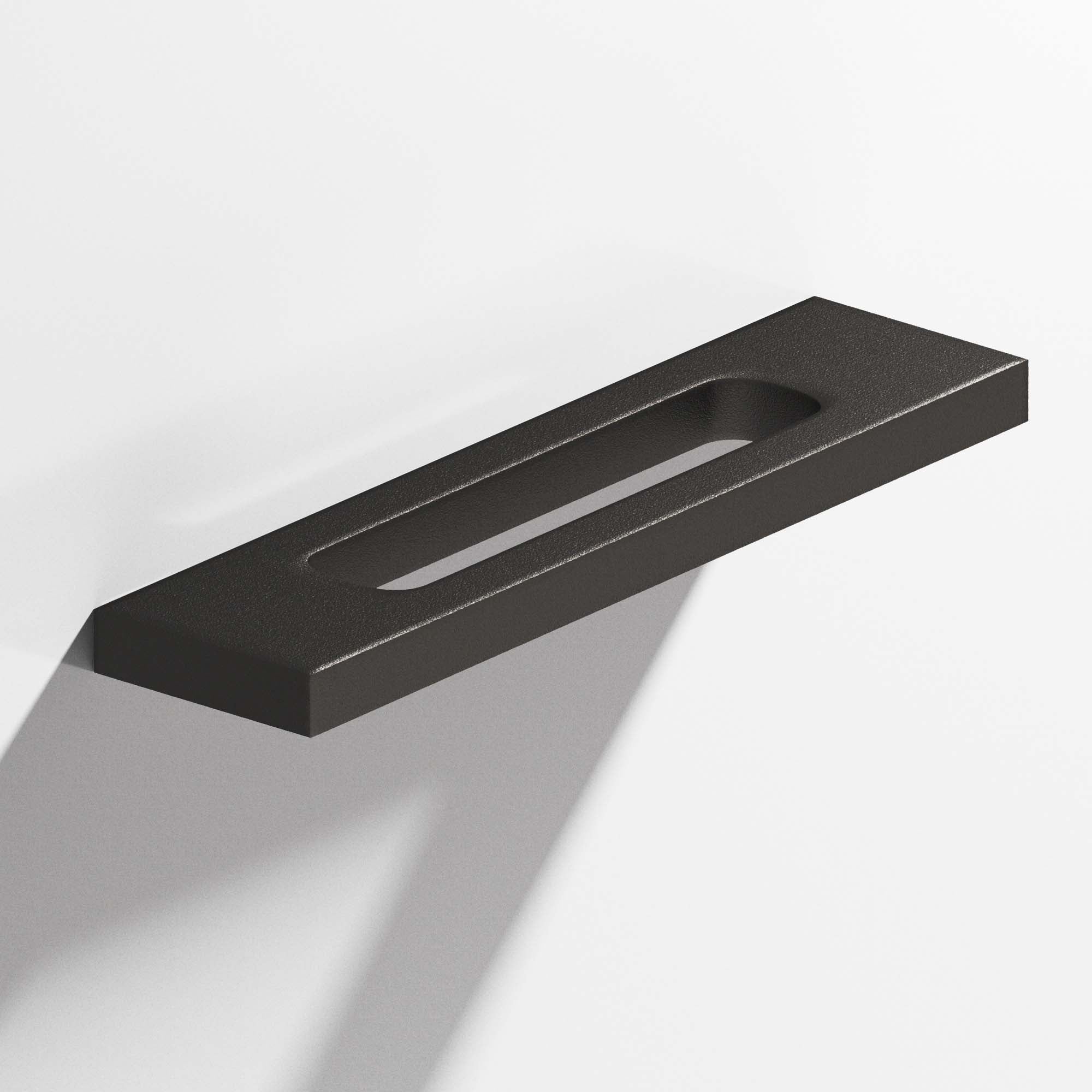 Colonial Bronze Series 718 4" Rectangular Cabinet Pull With Center Cutout Frost Black™ / 4"