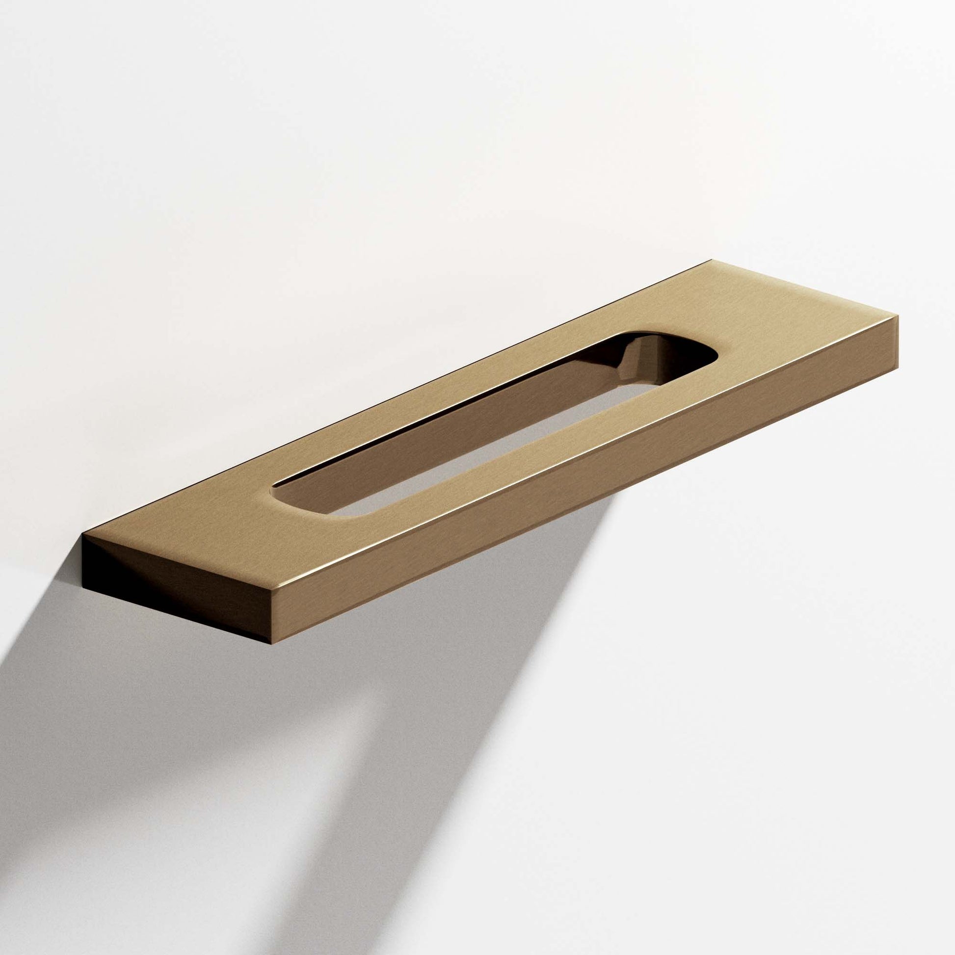 Colonial Bronze Series 718 4" Rectangular Cabinet Pull With Center Cutout Light Statuary Bronze / 4"