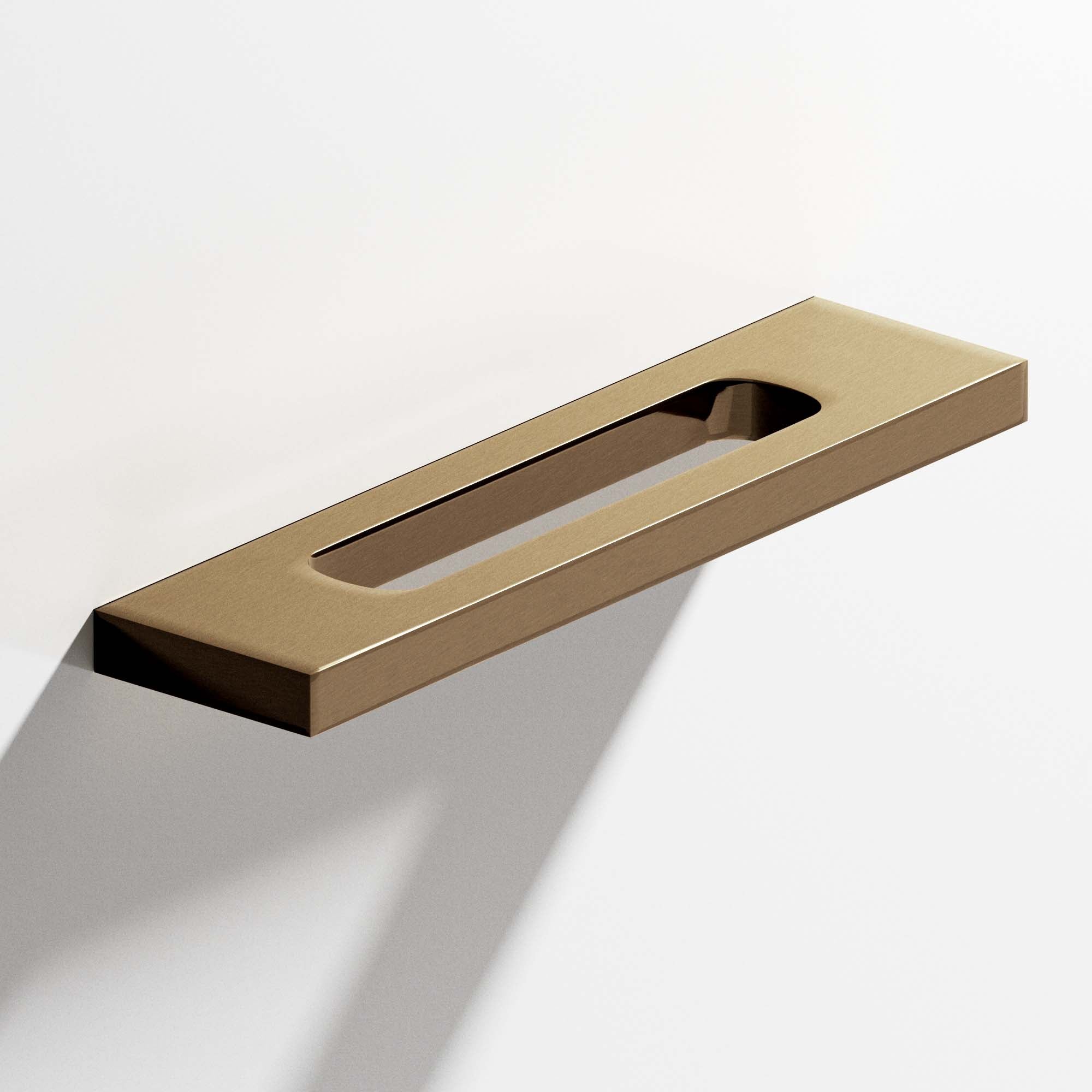 Colonial Bronze Series 718 4" Rectangular Cabinet Pull With Center Cutout Light Statuary Bronze / 4"