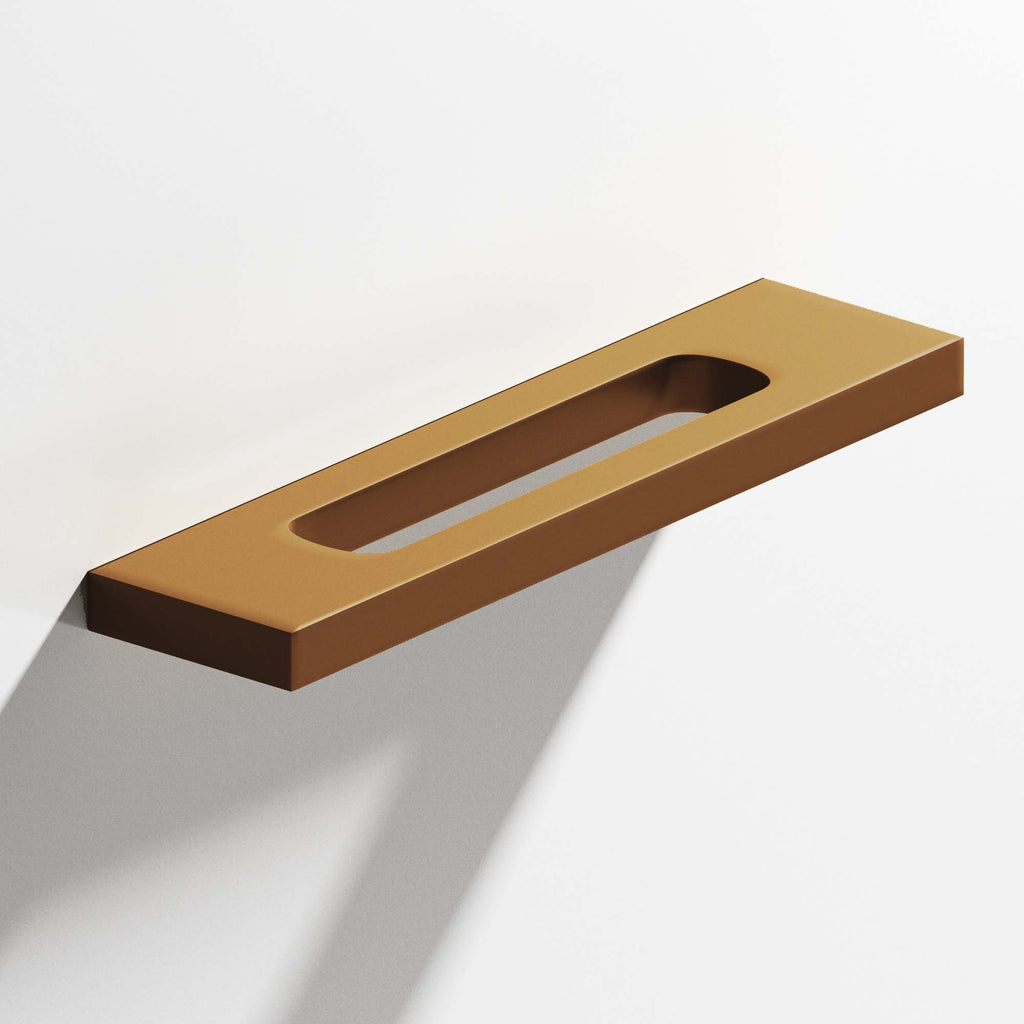 Colonial Bronze Series 718 3" Rectangular Cabinet Pull With Center Cutout Matte Light Statuary Bronze / 3"