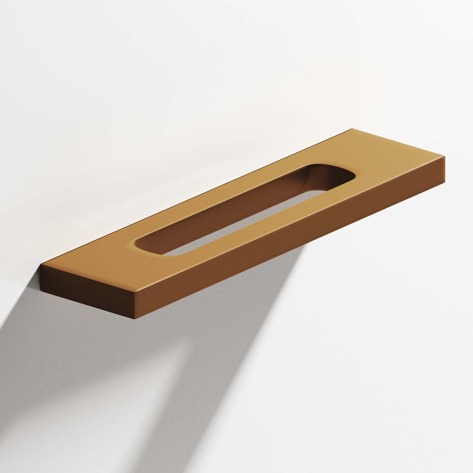 Colonial Bronze Series 718 8" Rectangular Cabinet Pull With Center Cutout Matte Light Statuary Bronze / 8"