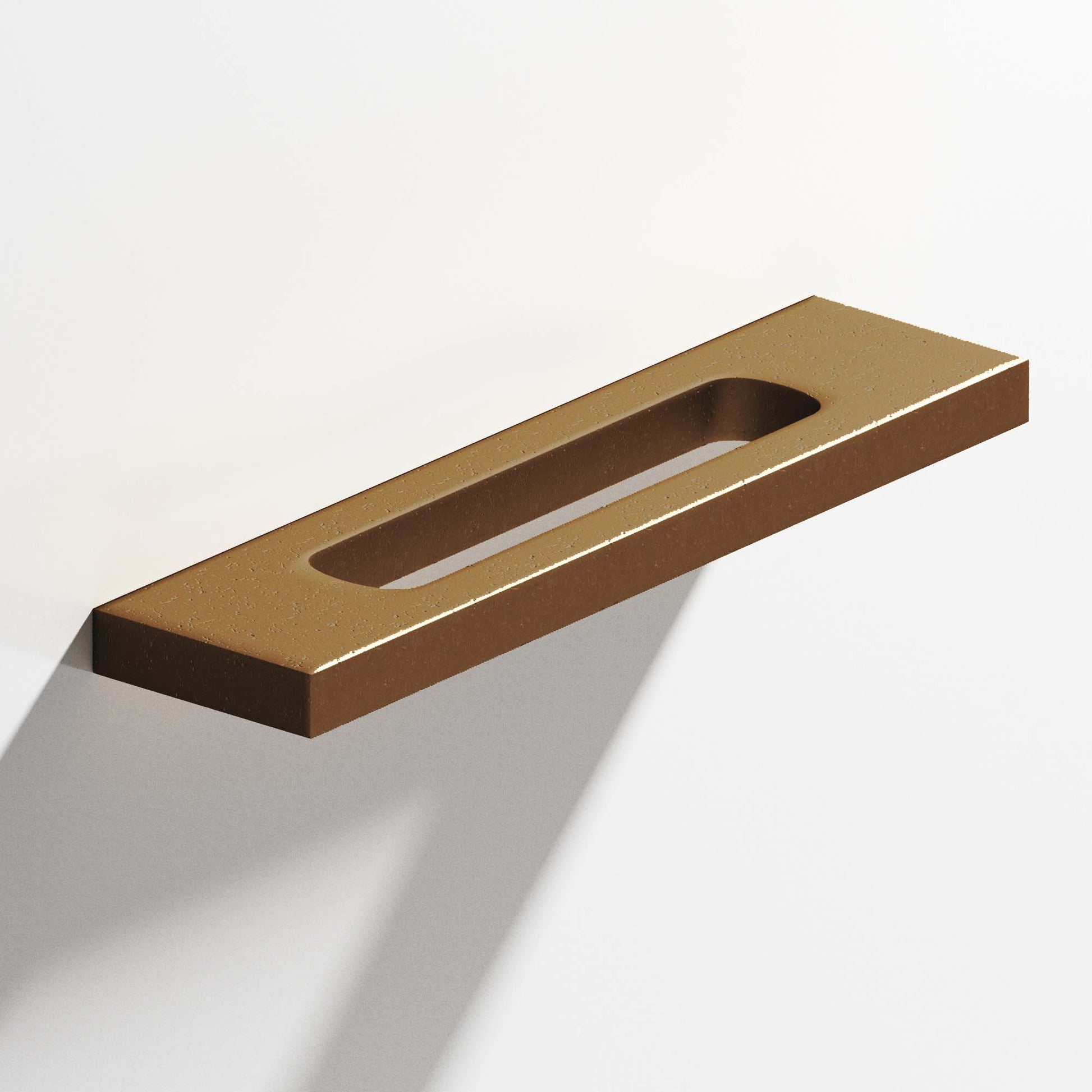 Colonial Bronze Series 718 4" Rectangular Cabinet Pull With Center Cutout Distressed Light Statuary Bronze / 4"