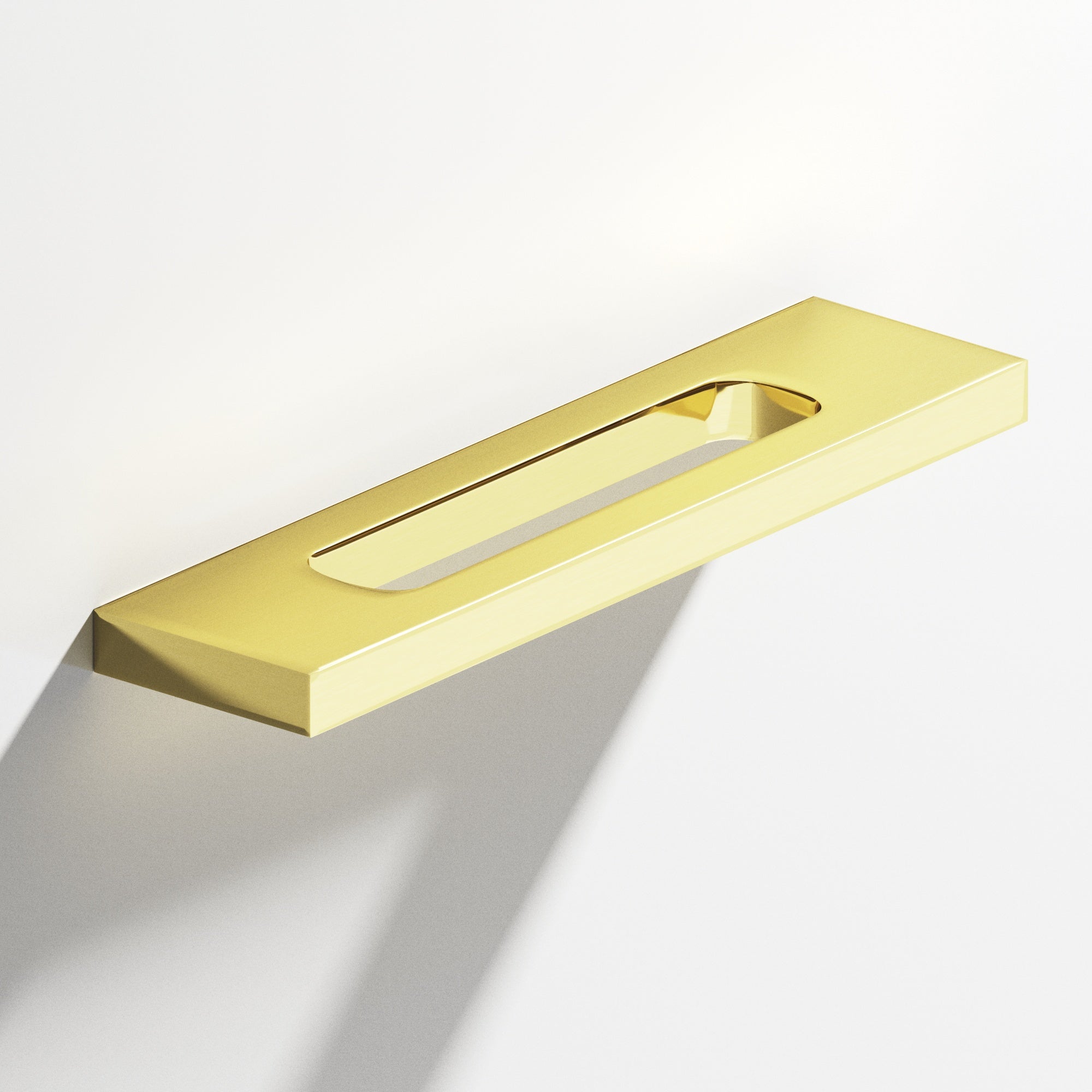 Colonial Bronze Series 718 4" Rectangular Cabinet Pull With Center Cutout Unlacquered Polished Brass / 4"