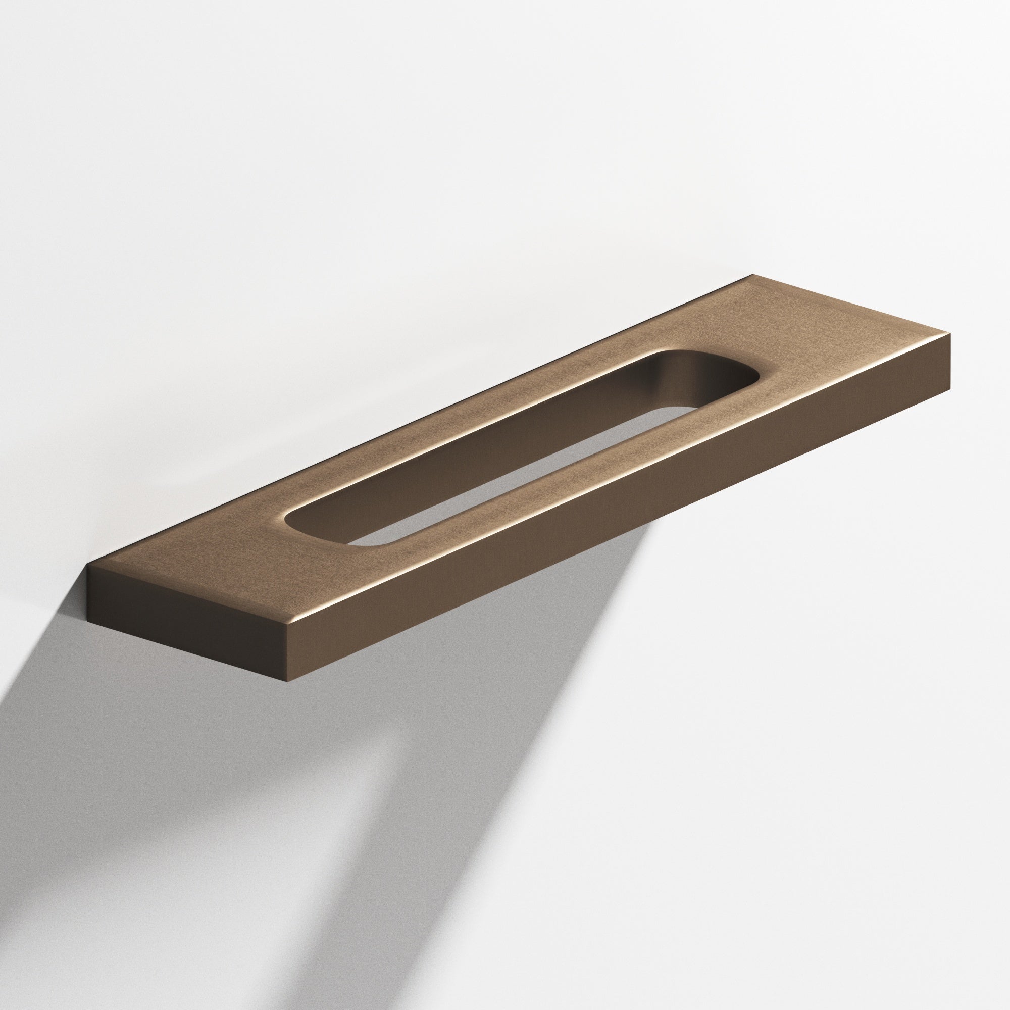 Colonial Bronze Series 718 3" Rectangular Cabinet Pull With Center Cutout Heritage Bronze / 3"