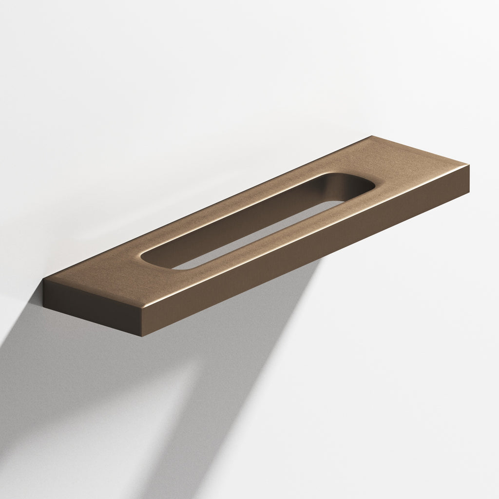 Colonial Bronze Series 718 4" Rectangular Cabinet Pull With Center Cutout Heritage Bronze / 4"