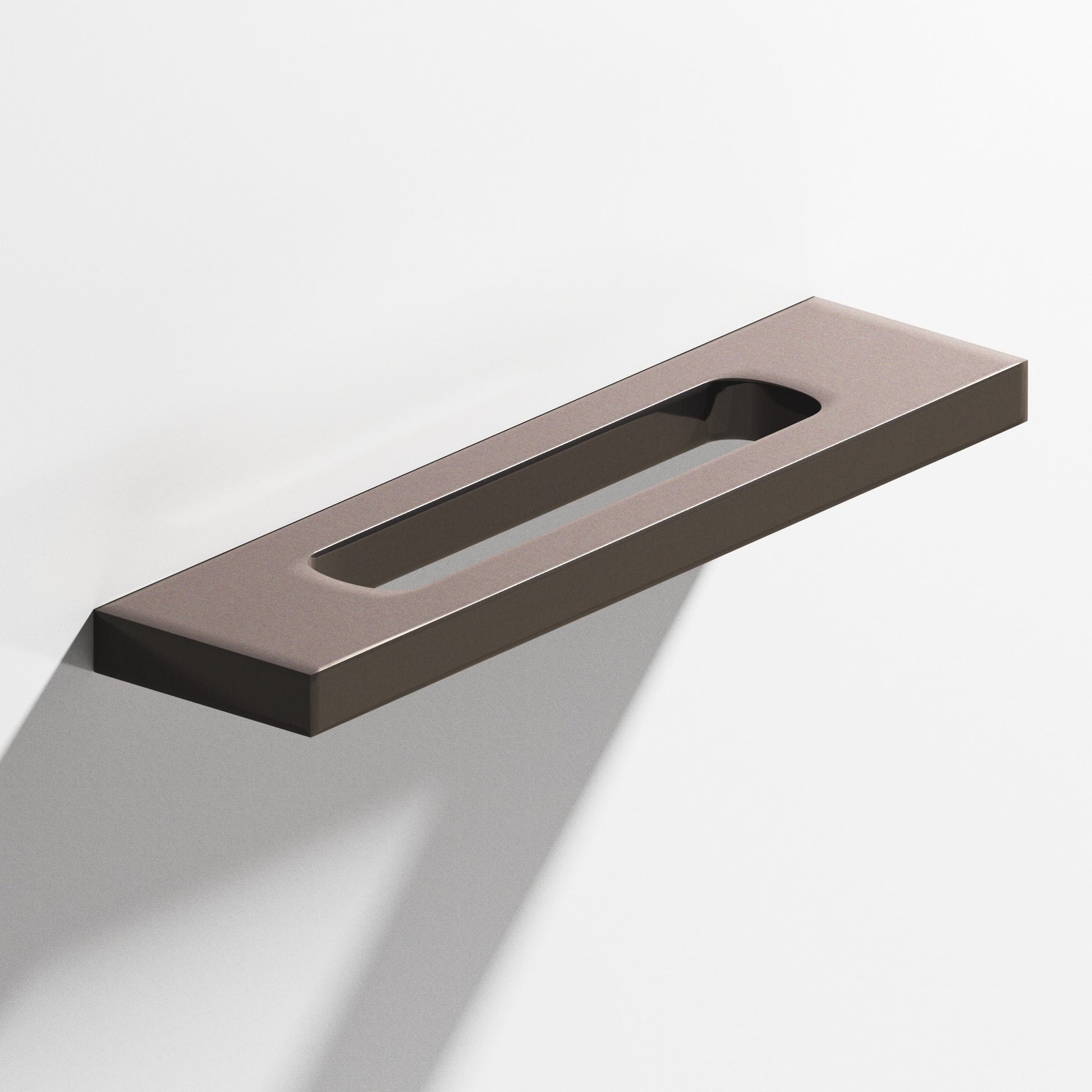 Colonial Bronze Series 718 8" Rectangular Cabinet Pull With Center Cutout Dark Statuary Bronze / 8"