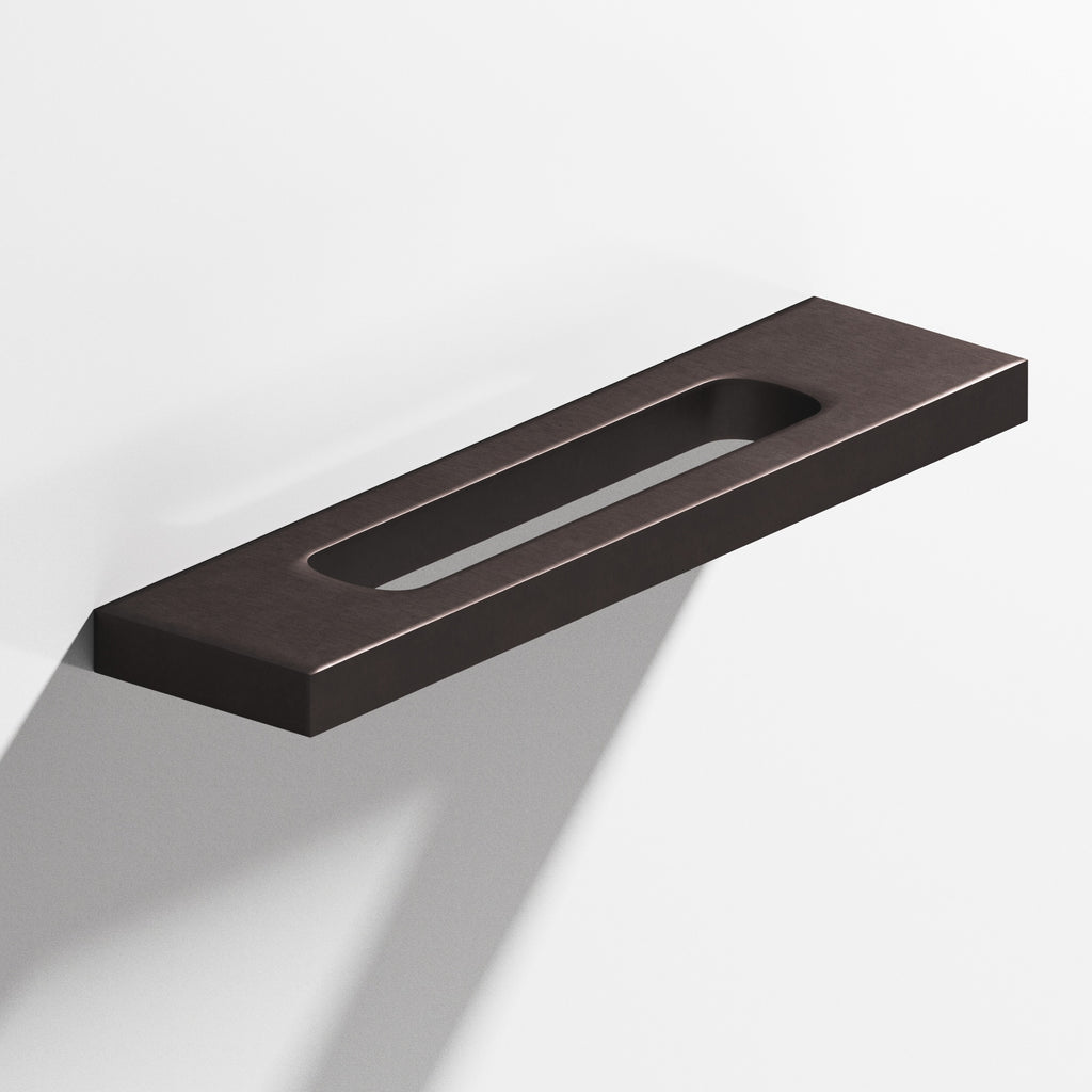Colonial Bronze Series 718 4" Rectangular Cabinet Pull With Center Cutout Matte Dark Statuary Bronze / 4"