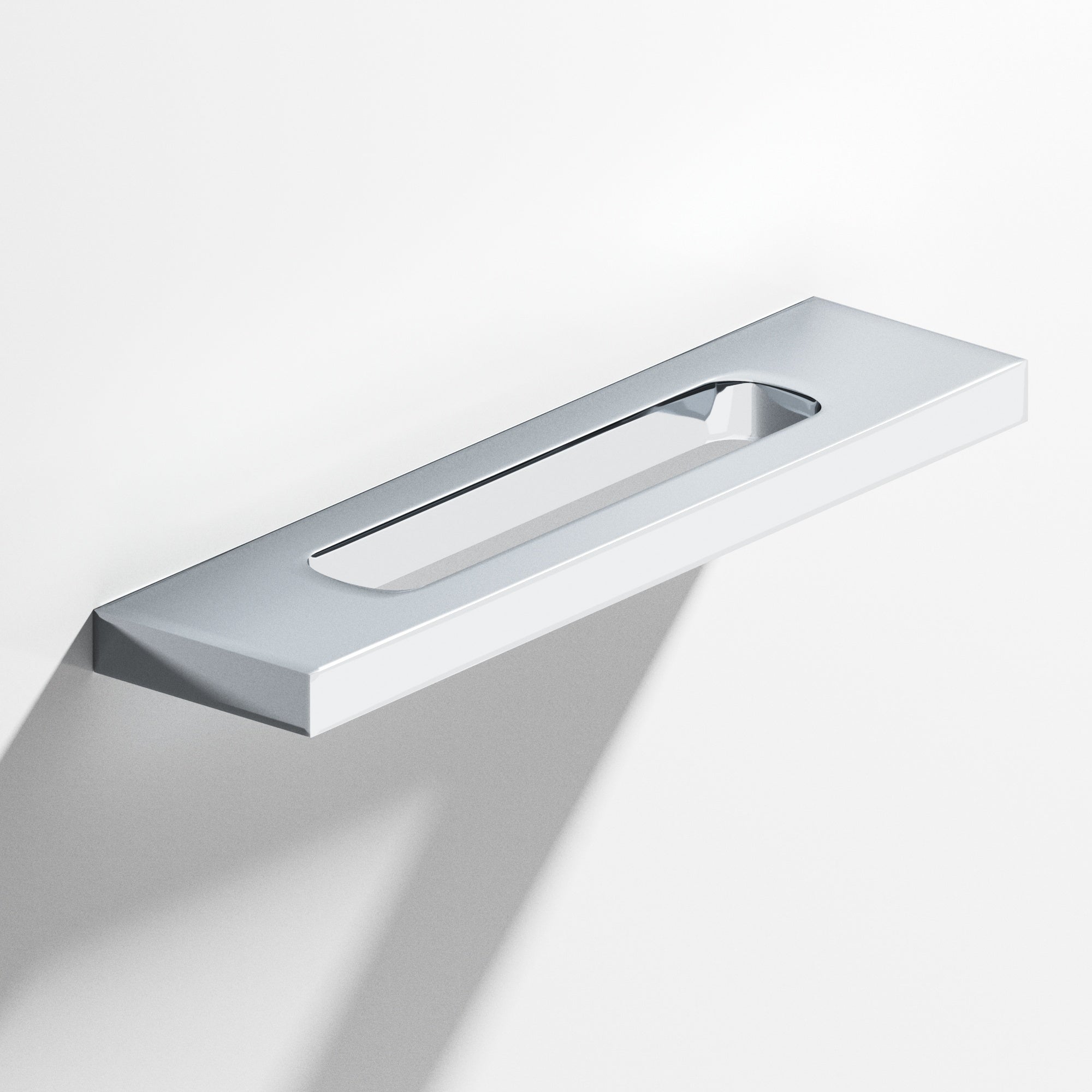 Colonial Bronze Series 718 8" Rectangular Cabinet Pull With Center Cutout Polished Chrome / 8"