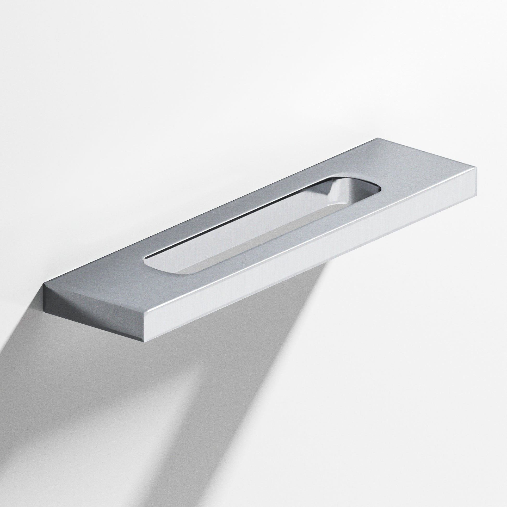 Colonial Bronze Series 718 4" Rectangular Cabinet Pull With Center Cutout Satin Chrome / 4"