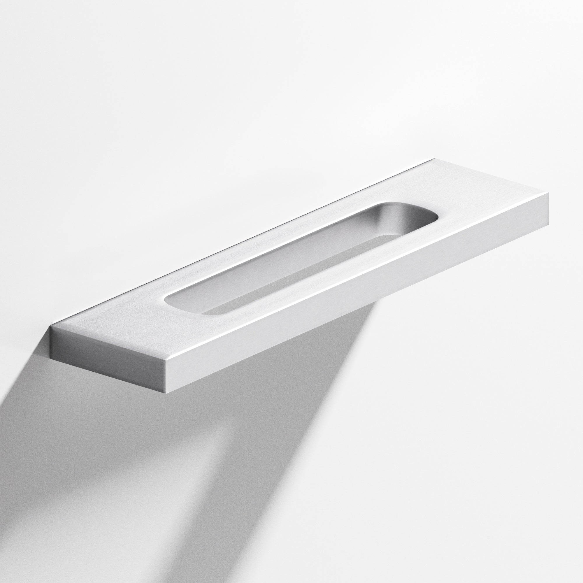 Colonial Bronze Series 718 6" Rectangular Cabinet Pull With Center Cutout Matte Satin Chrome / 6"