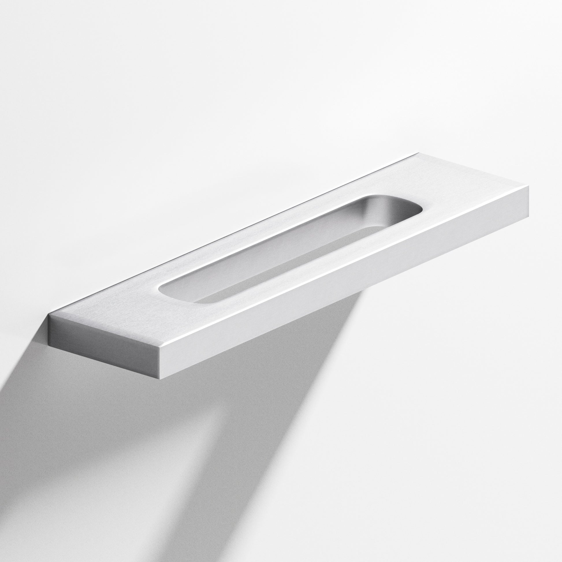 Colonial Bronze Series 718 4" Rectangular Cabinet Pull With Center Cutout Matte Satin Chrome / 4"