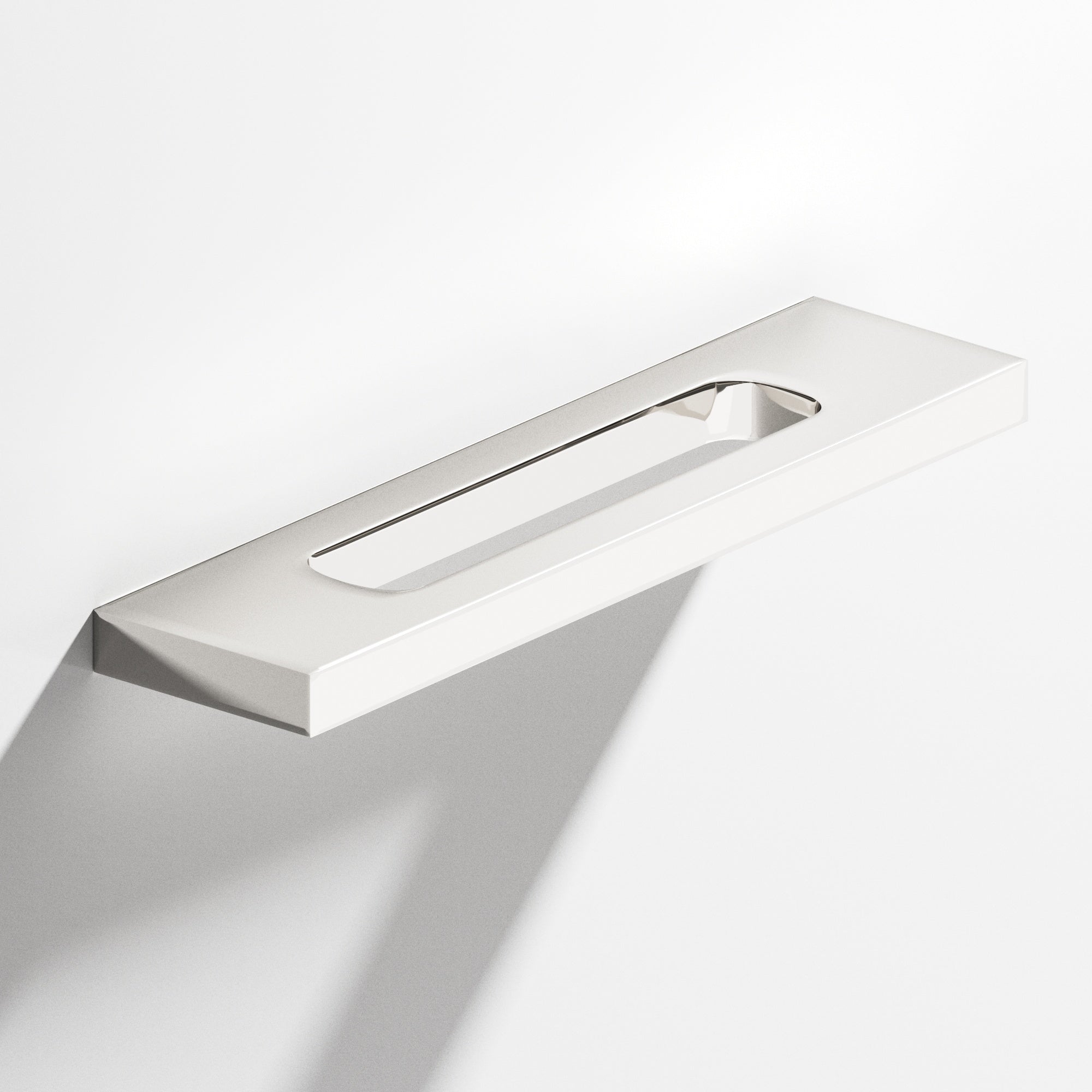 Colonial Bronze Series 718 4" Rectangular Cabinet Pull With Center Cutout Polished Nickel / 4"